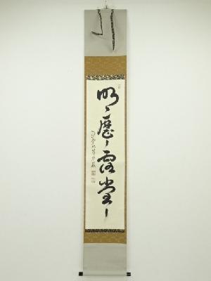 大徳寺小堀卓巌筆　「明歴々露堂々」一行書　肉筆紙本掛軸（共箱）